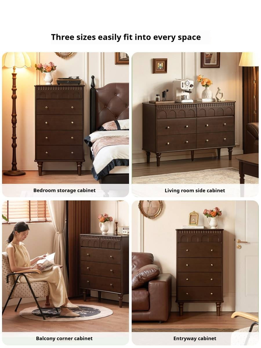 Poplar, Ash Solid Wood Retro Style Bucket Cabinet.