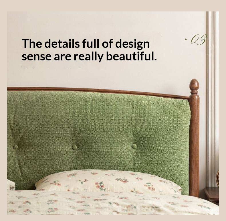 Oak Solid Wood French Country Tufted Storage Bed with Gas Lift and Turned Posts