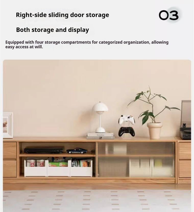 Solid RubberWood, Oak Solid Wood TV Cabinet Floor Combination,