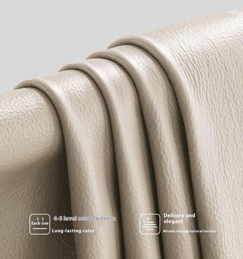 Genuine Leather Cream Sofa, Piano Key Design