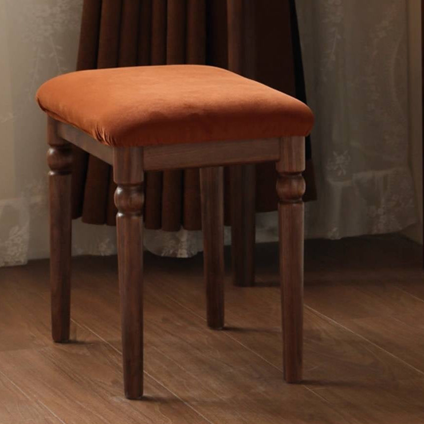 Black Walnut Solid Wood American Retro Style Makeup Stool