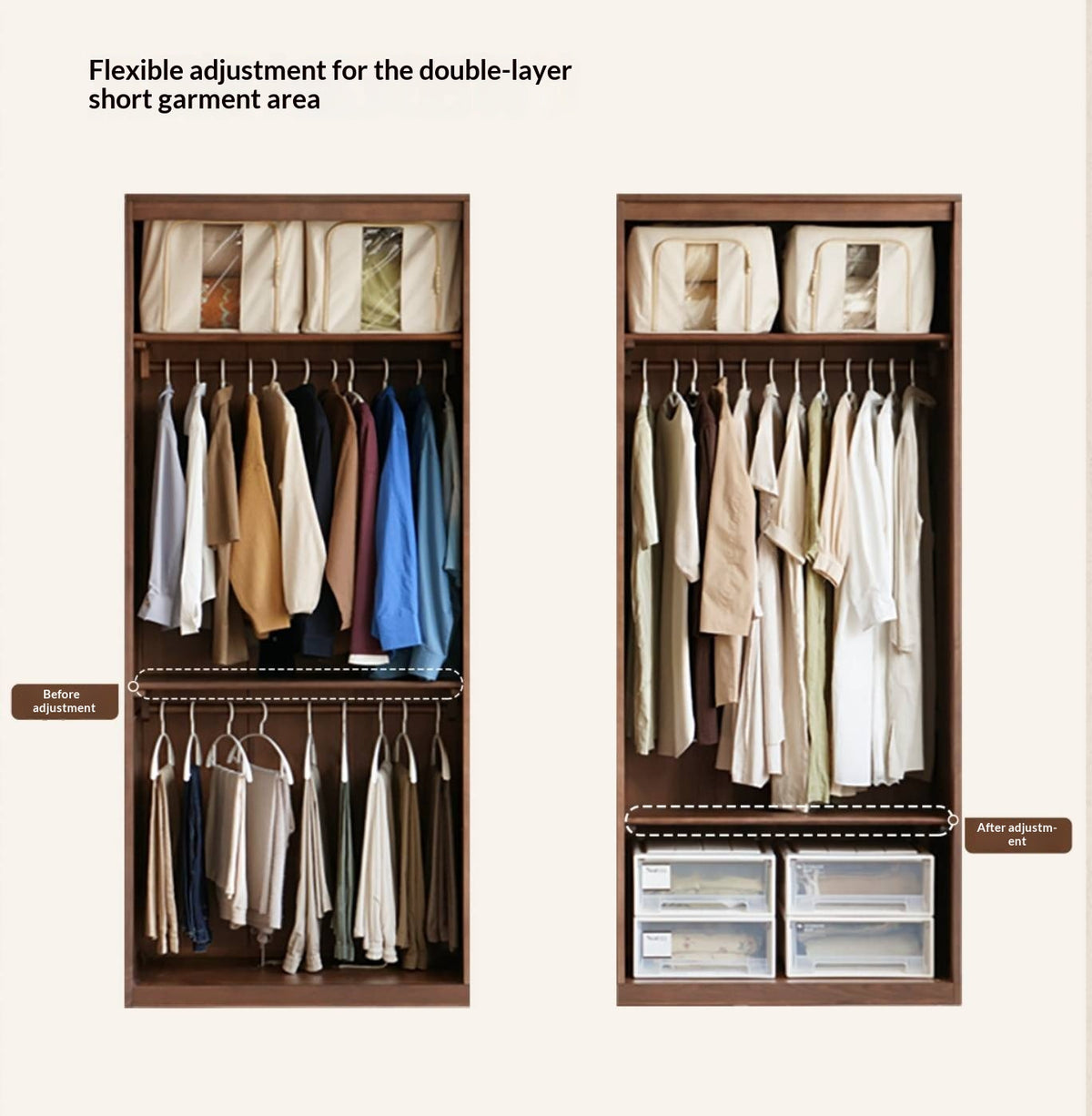 Ash Solid Wood Traditional 4-Door Armoire with Raised Panel Doors and Crown Molding