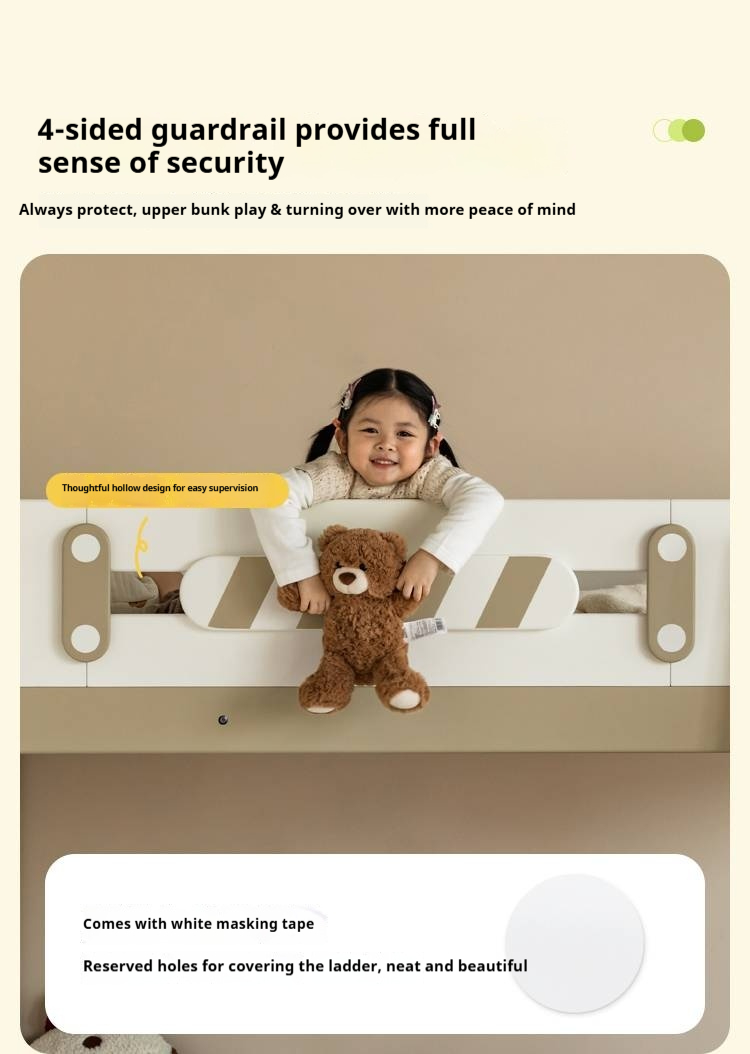 Rubberwood Solid Wood Children's Adult Bunk Bed