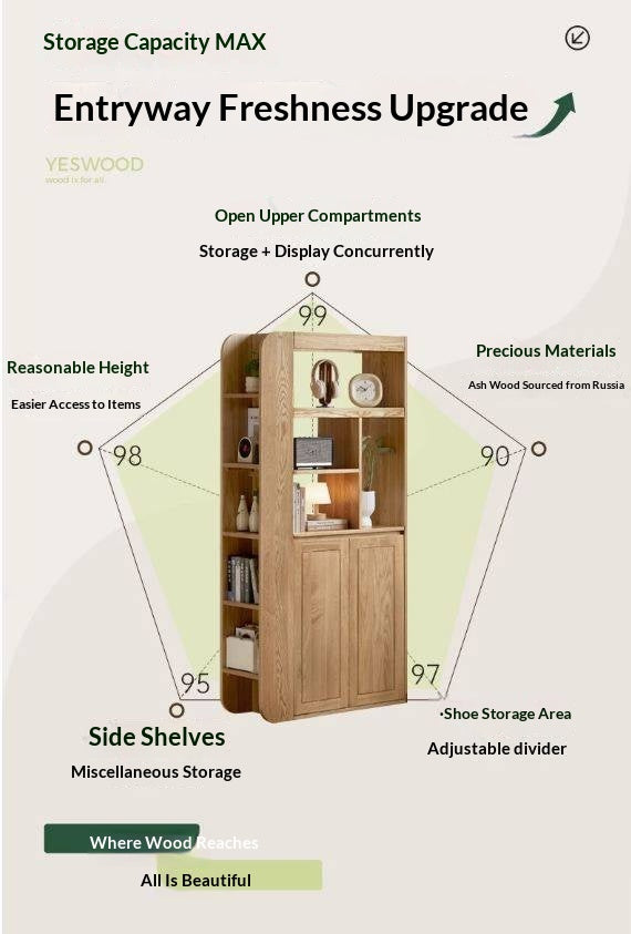 Ash Solid Wood Partition Cabinet