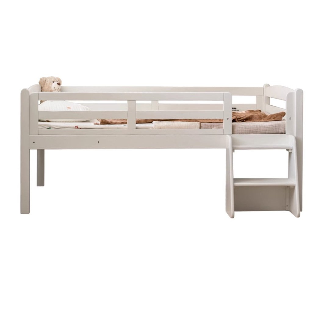 Oak solid wood single with guardrail bed