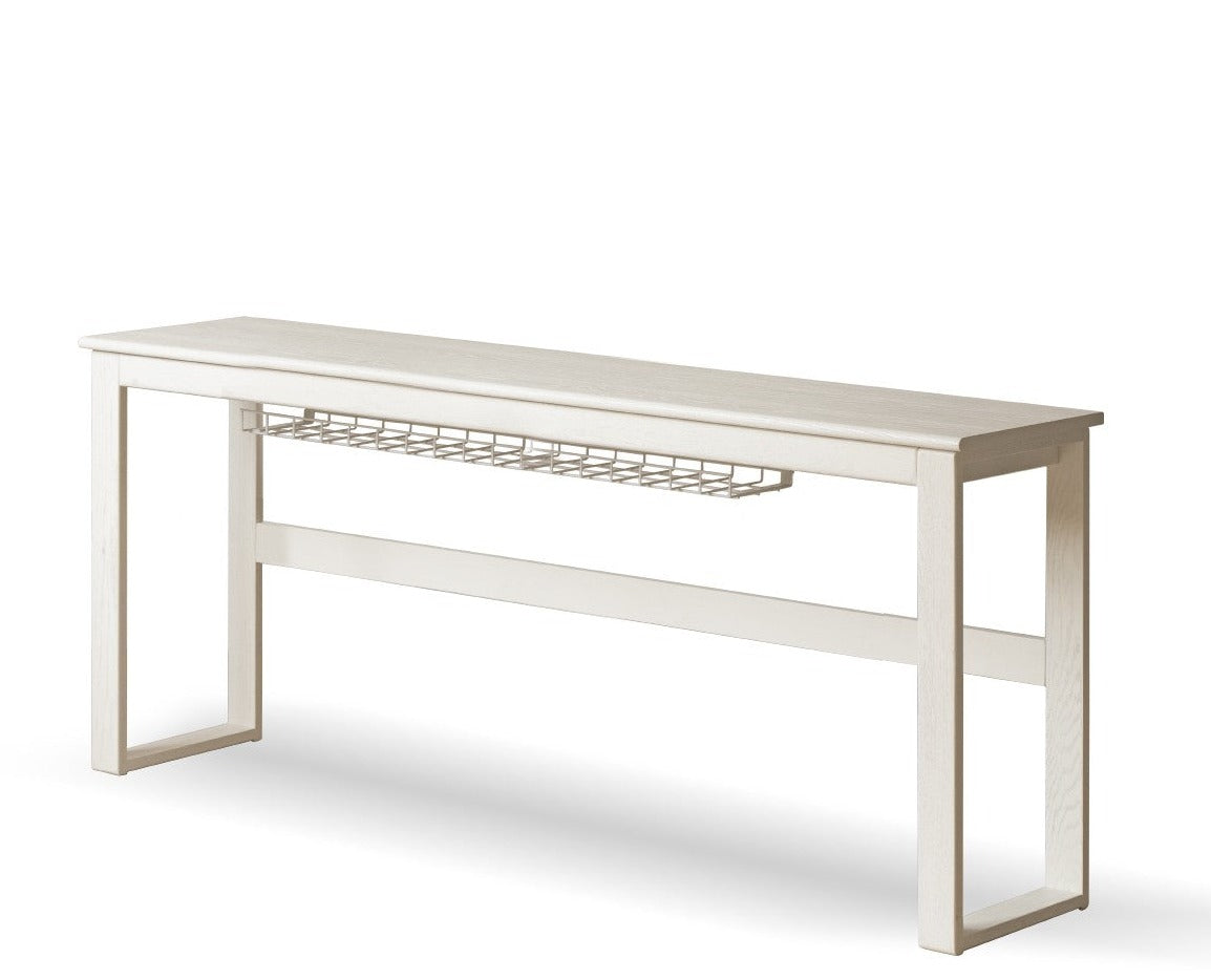 Oak Solid wood cream style Long narrow desk"