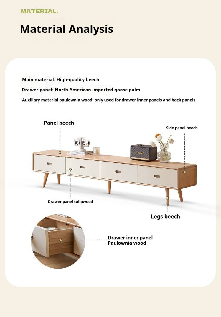 Beech Solid Wood European TV Cabinet