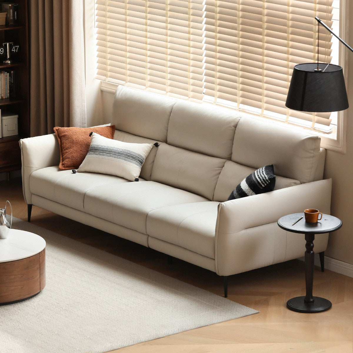 First layer cowhide sofa Italian light luxury: