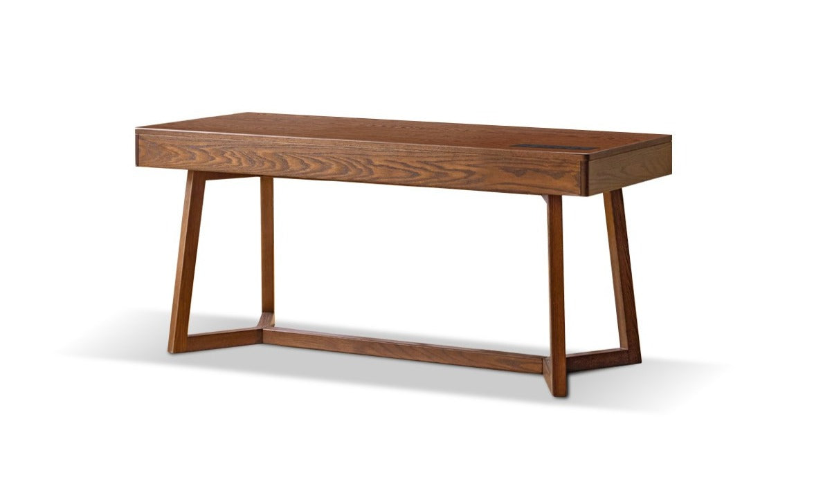 Black walnut, Oak solid wood Italian light luxury Office desk-