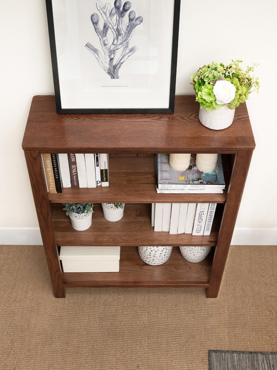 Oak solid wood small modern bookcase