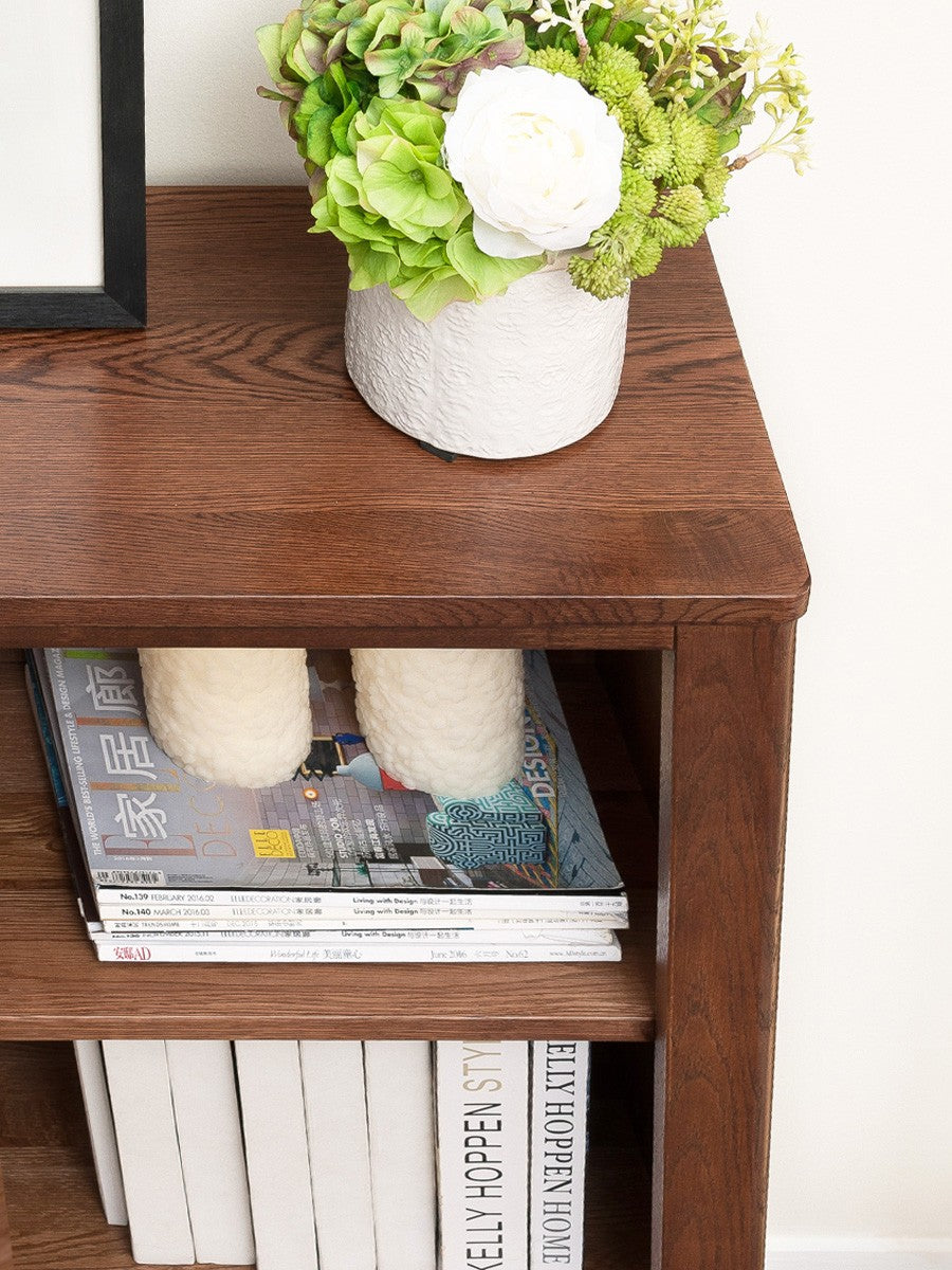 Oak solid wood small modern bookcase