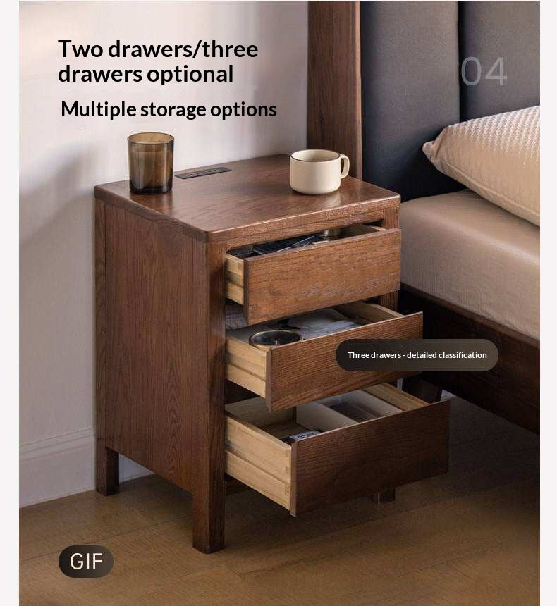 Oak Solid Wood Nordic Nightstand