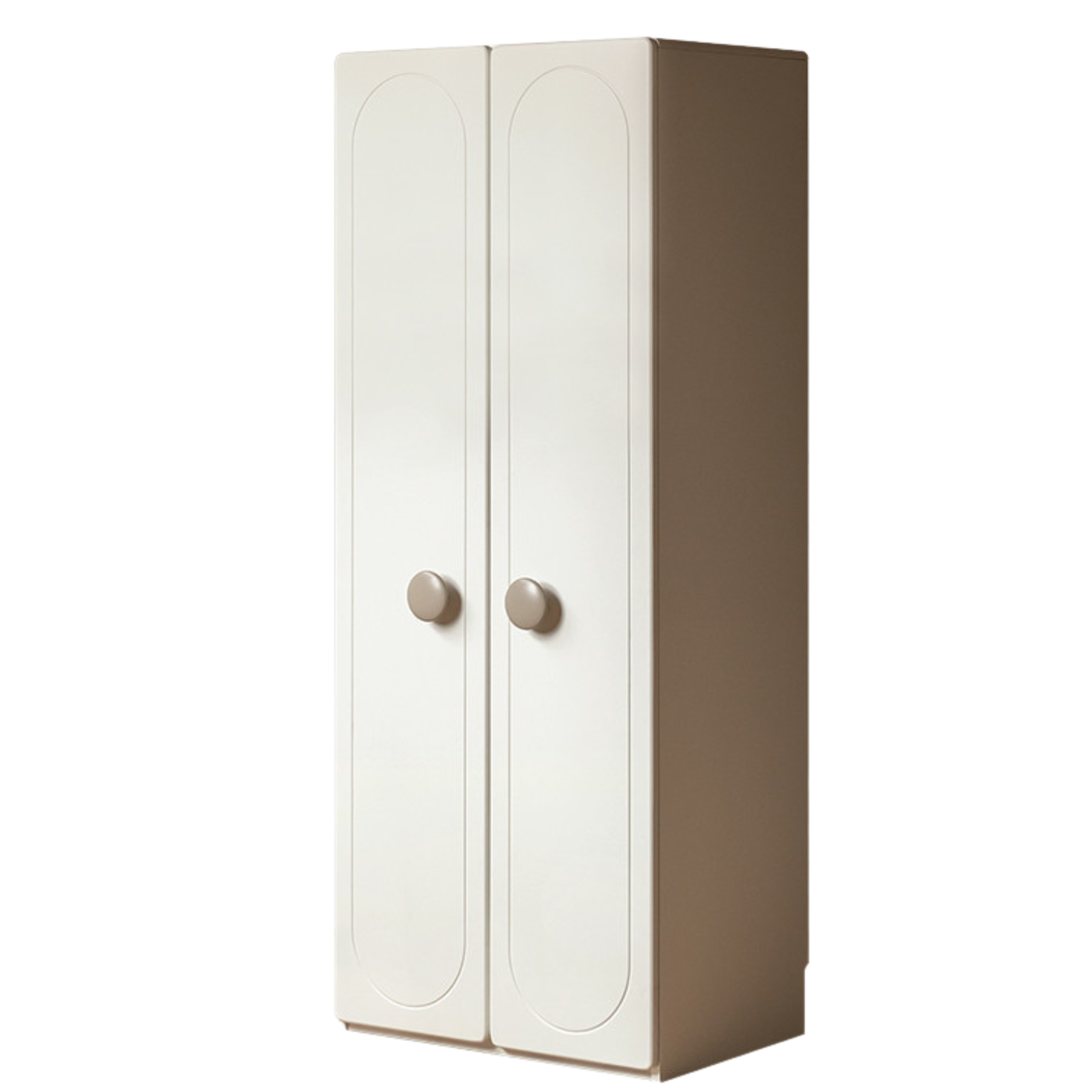 Pine Solid Wood White Cream Children's Wardrobe: