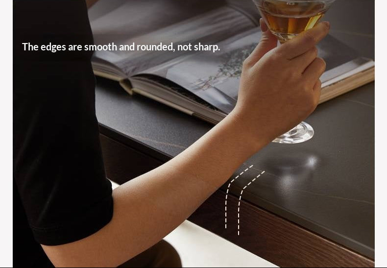 Oak Solid Wood Modern Minimalist Rock Plate Dining Table