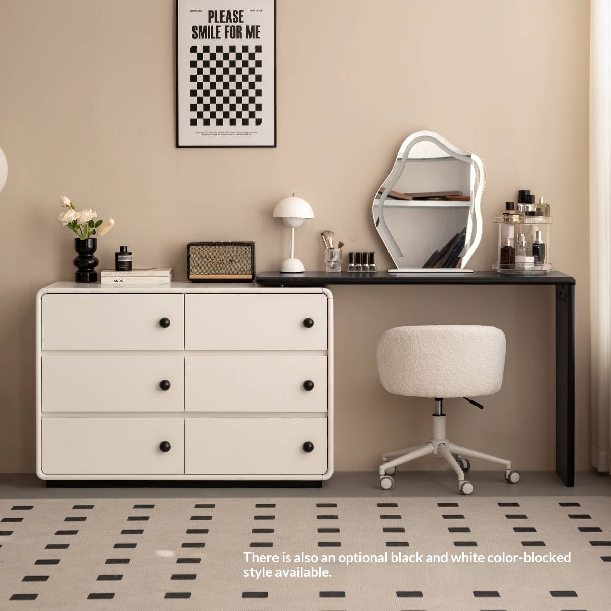 Beech Solid Wood Antique Style Vanity Table