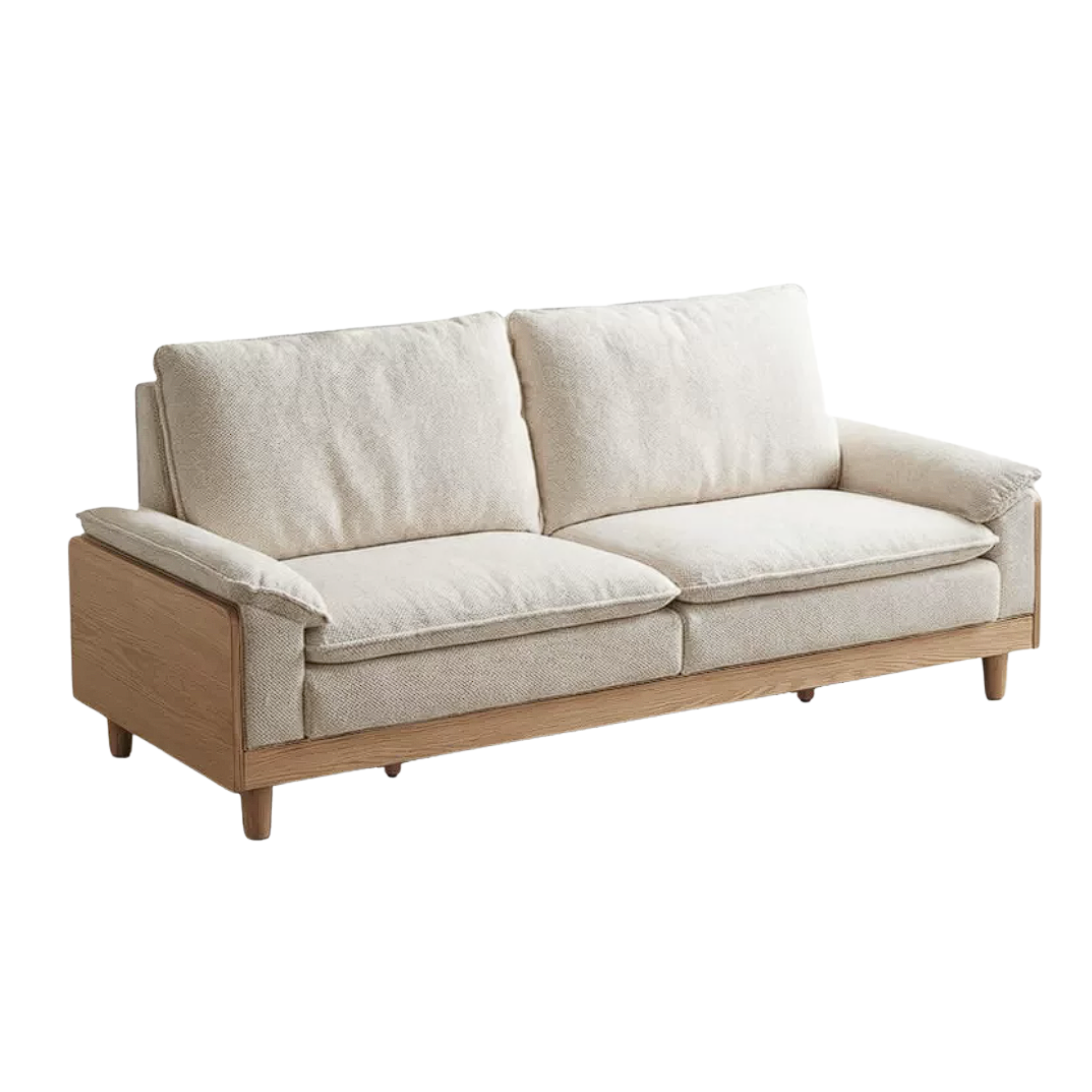 Red Oak, White Oak, Ash Solid Wood Linen Track Arm Sofa