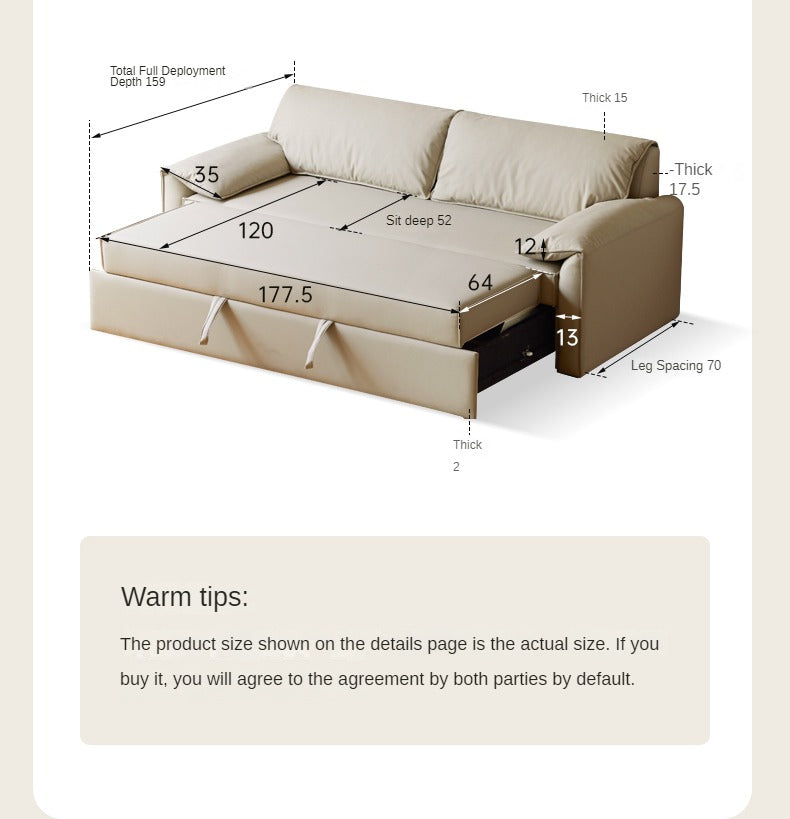 Leather Folding Sofa Bed