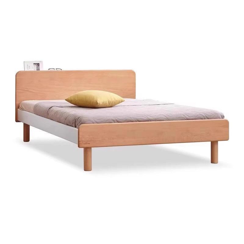 European Beech Solid Wood Modern Double Bed