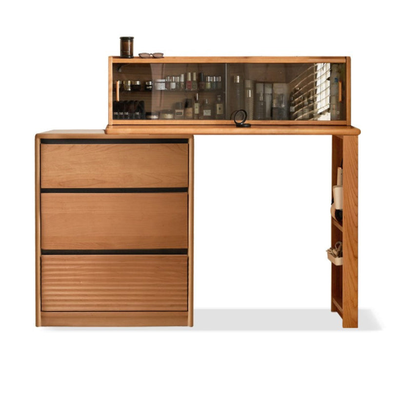 Сherry solid wood retro corner dressing table