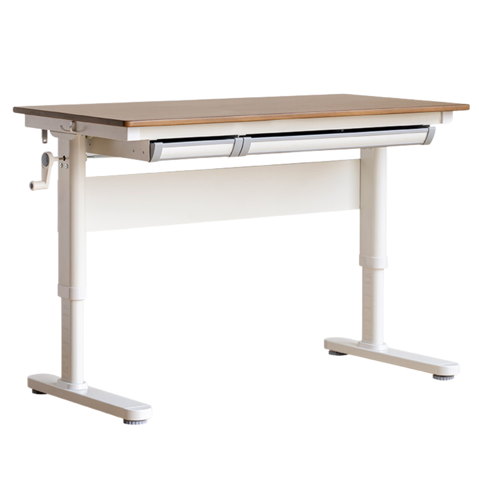 Solid Rubberwood Children s Hand-cranked Height Adjustable Desk