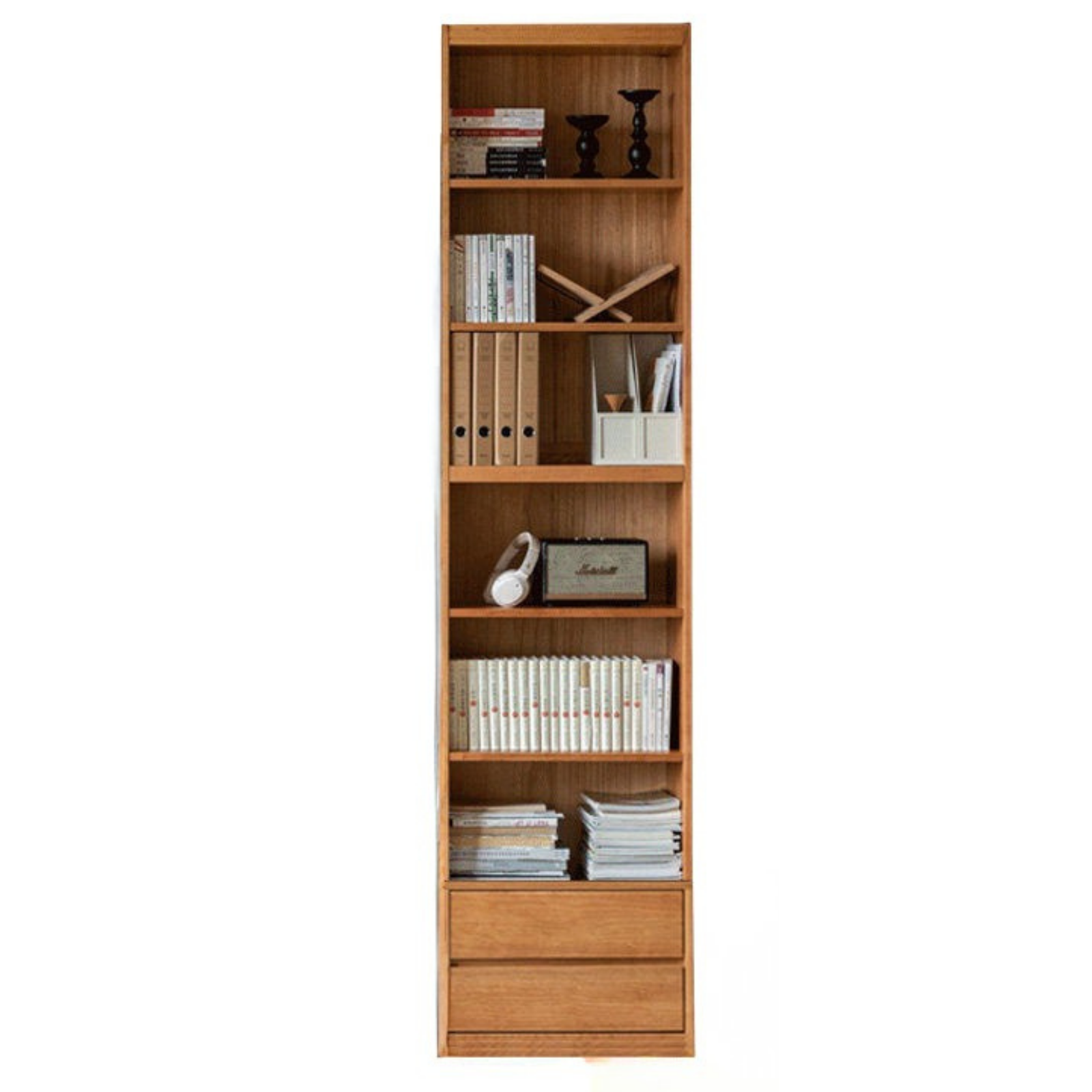 Cherry Solid Wood Bookcase Combination Glass Cabinet