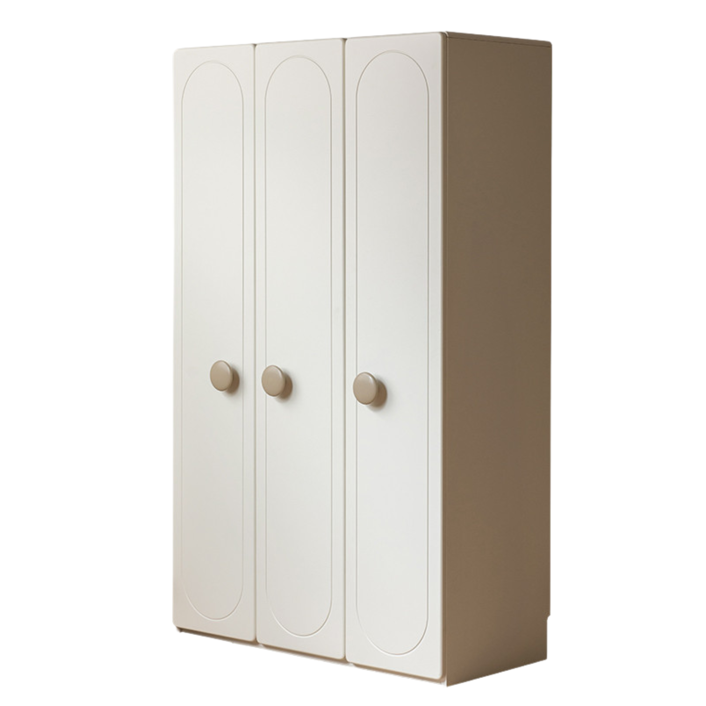 Pine Solid Wood White Cream Children's Wardrobe: