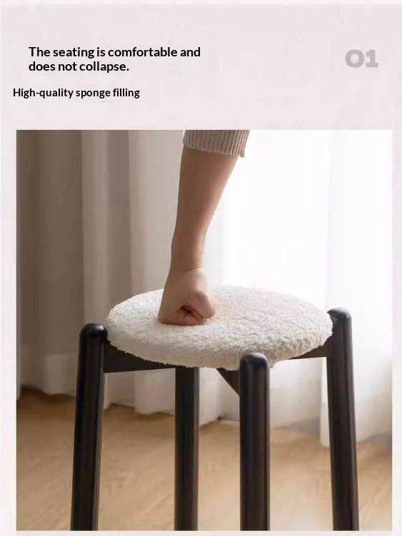 Solid Rubberwood Modern Stacking Stool