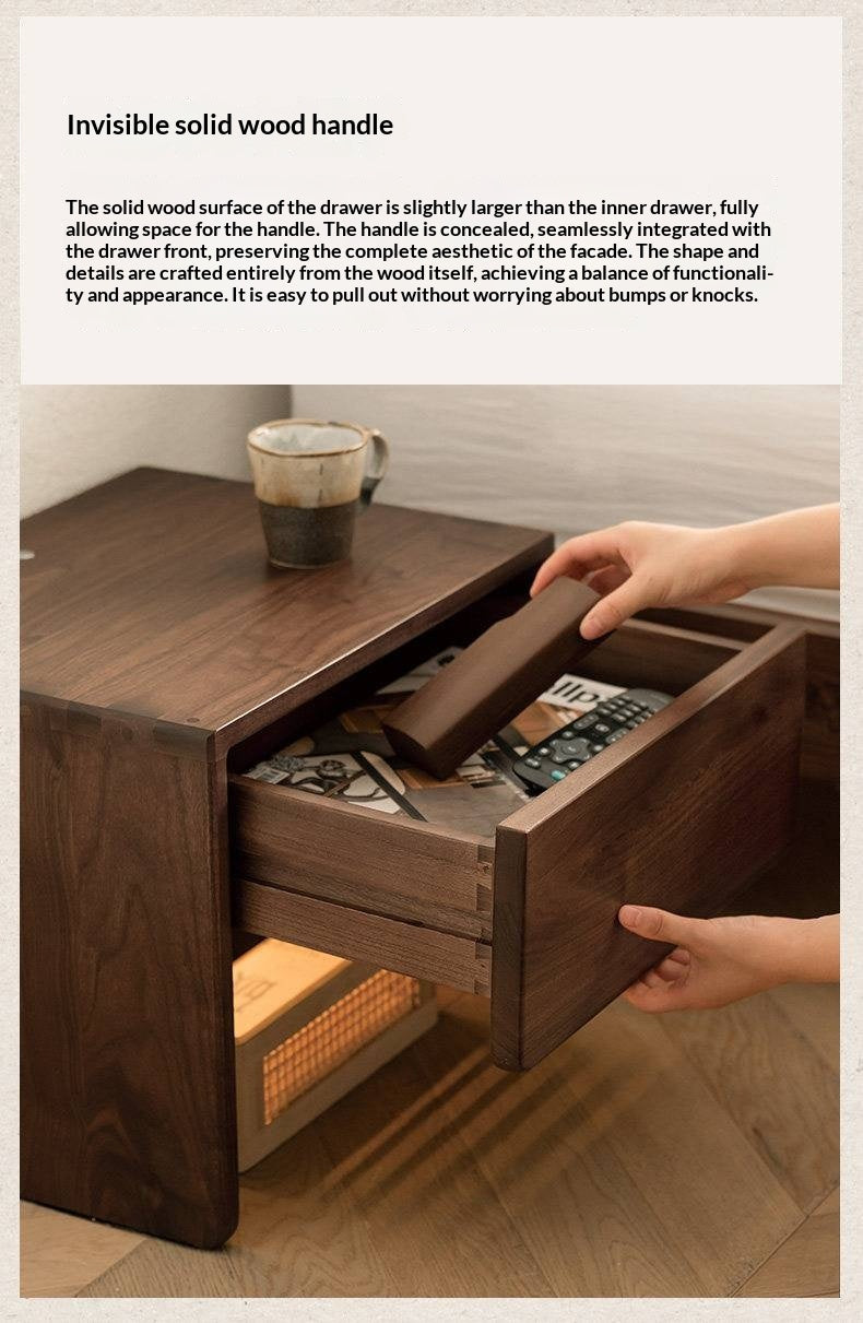 Black Walnut, Ash Solid Wood Simple Modern Nightstand