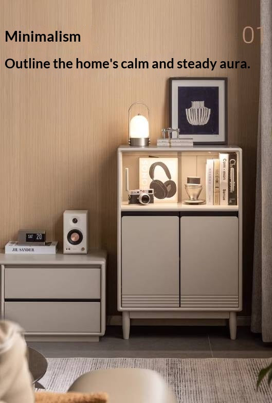 Poplar Solid Wood Italian Style Side Cabinet