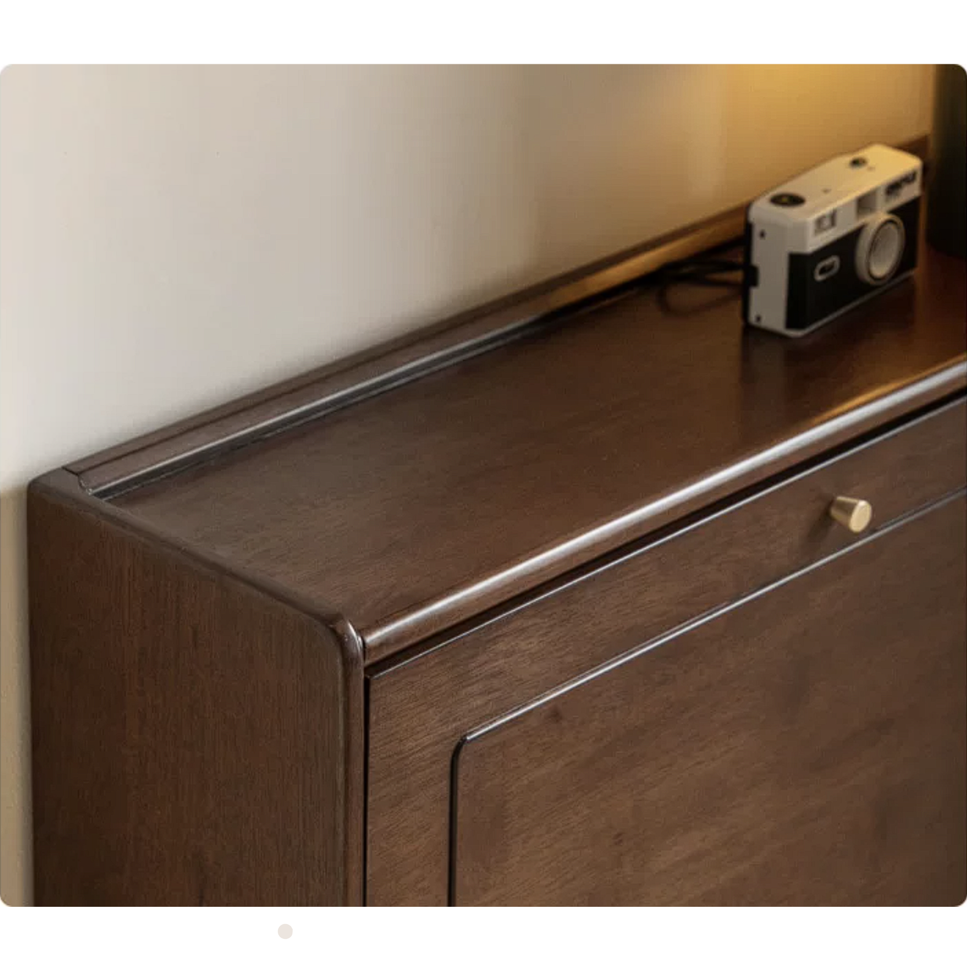 Rubberwood Solid Wood Shoe Cabinet with Space Saving Flip Storage