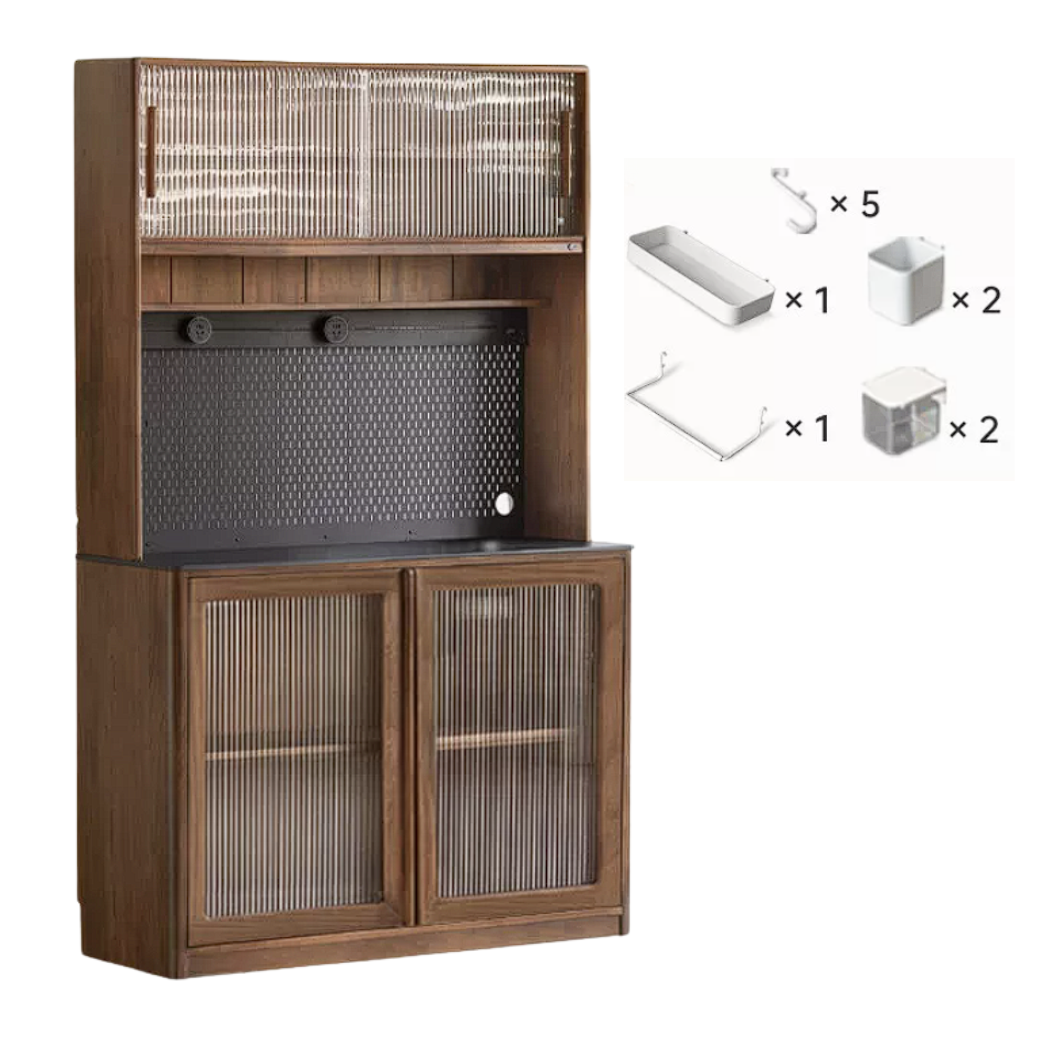 Black Walnut Solid Wood Sideboard Hole Storage