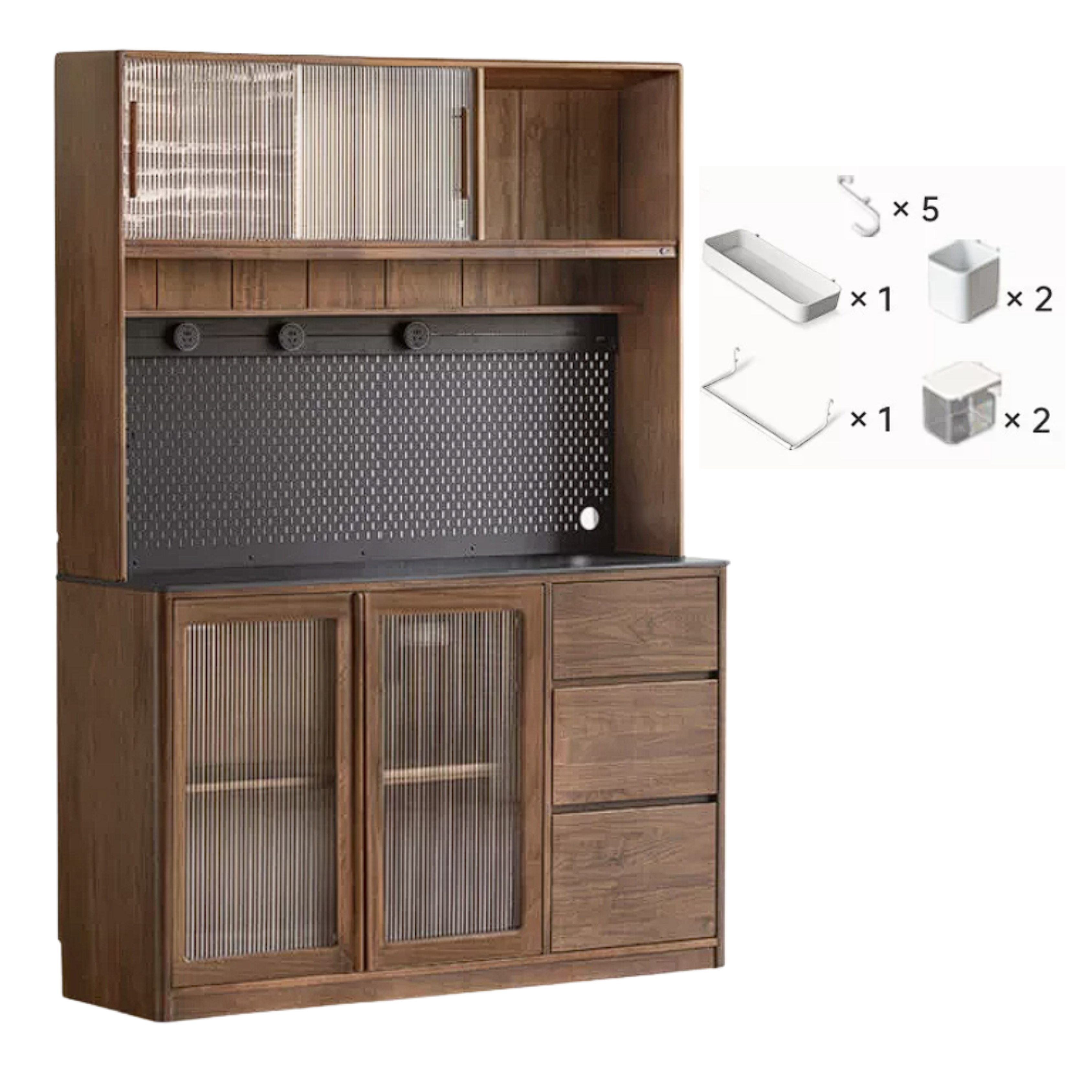 Black Walnut Solid Wood Sideboard Hole Storage