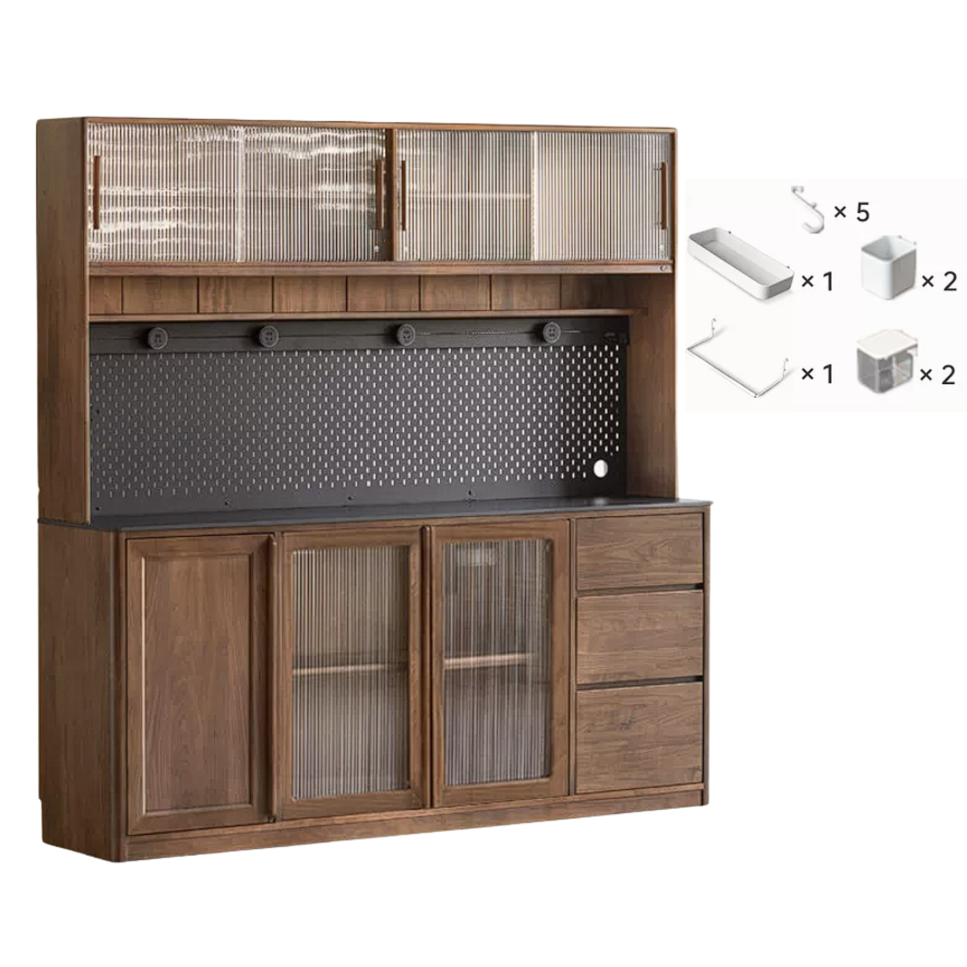 Black Walnut Solid Wood Sideboard Hole Storage