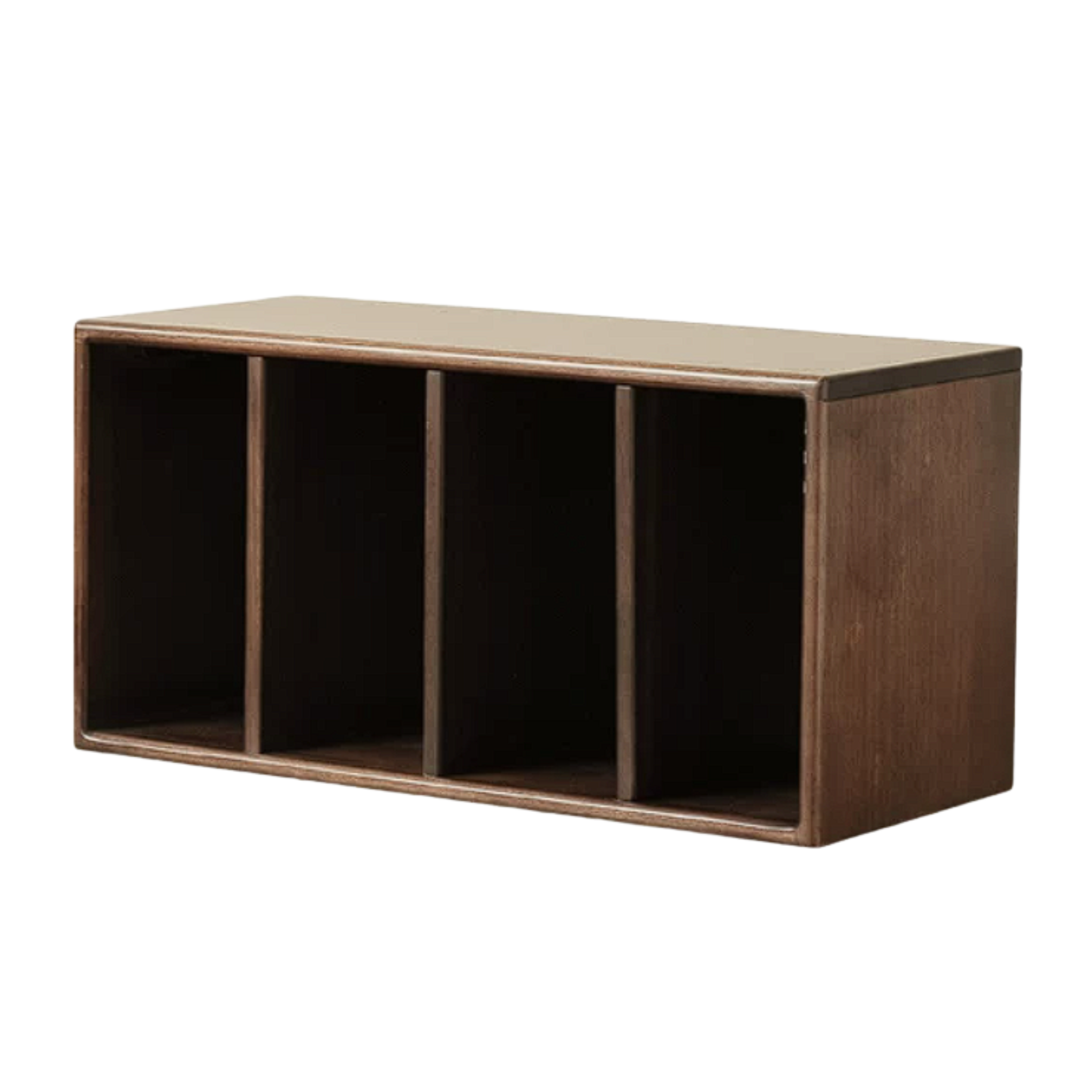 Black Walnut Solid Wood Cabinet, Shelf Layer, Accessory Set – Slate Lazy Susan Turntable, Stainless Steel Hooks, and Bookcase Mat