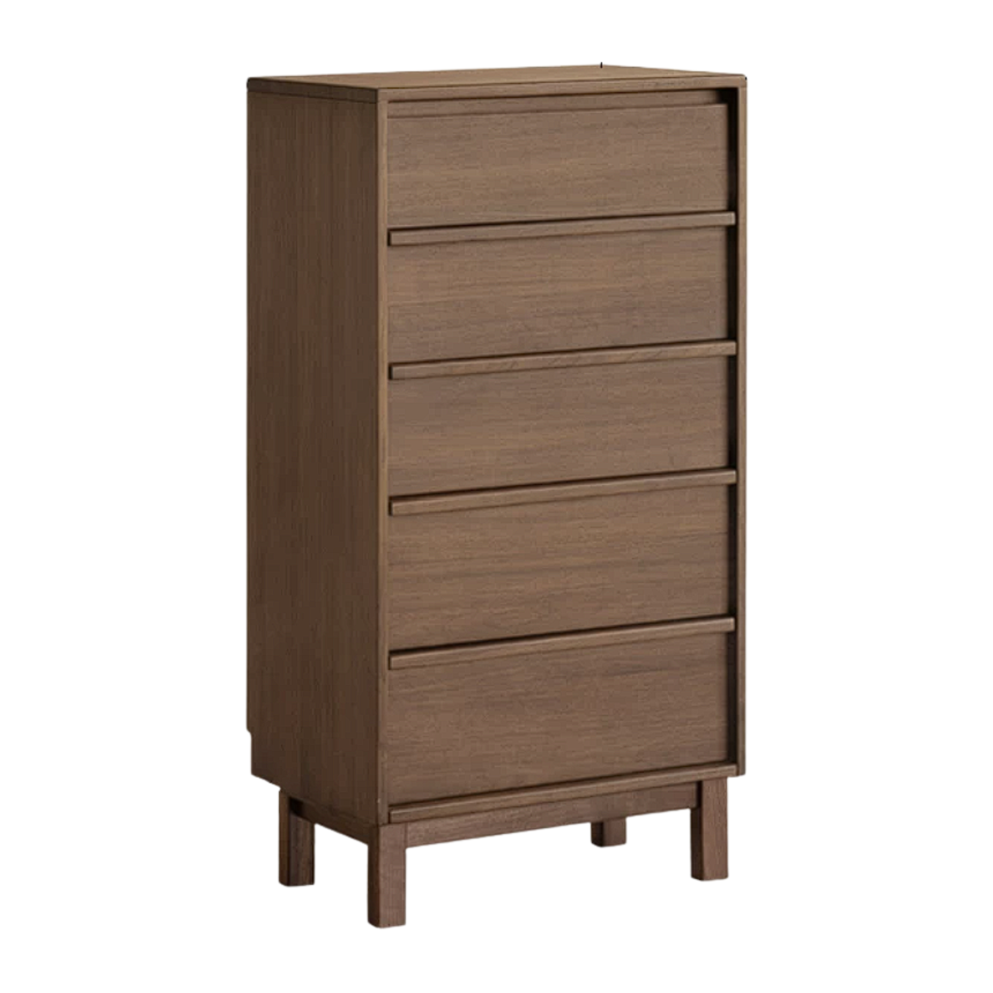 Black Walnut, Sandalwood, Oak Solid Wood Skeleton Line Chest of Drawers