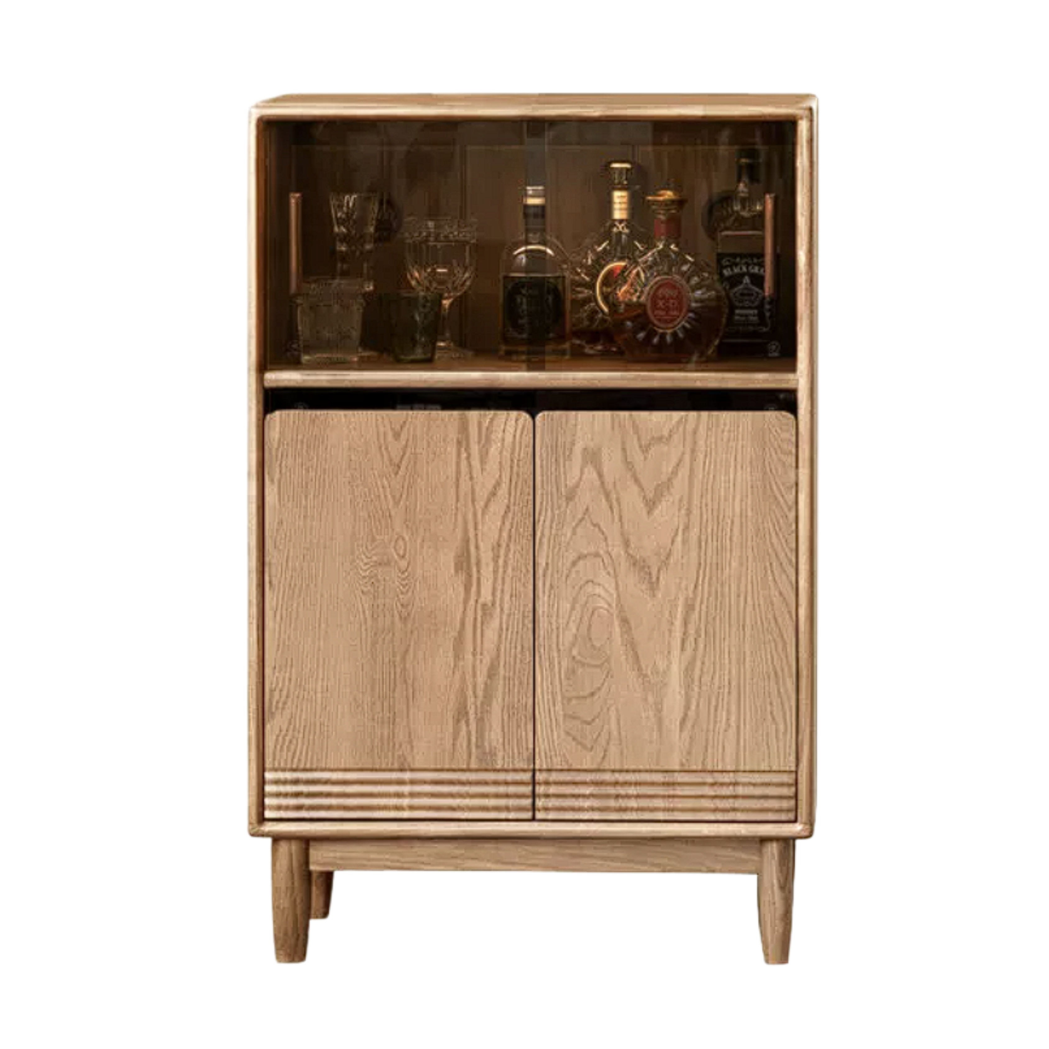 Black Walnut, Oak, Golden Pearwood, Cherry, Ash Solid Wood Modern Side Cabinet