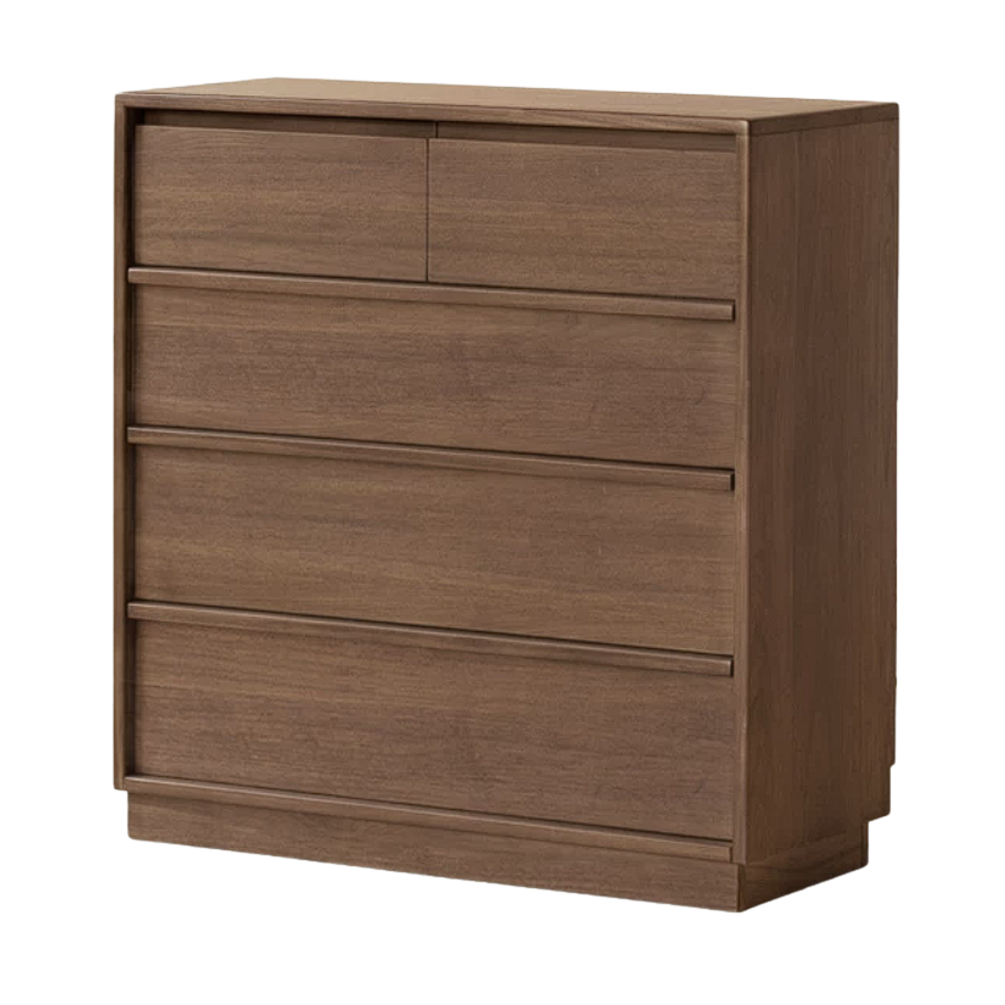 Black Walnut, Sandalwood, Oak Solid Wood Skeleton Line Chest of Drawers