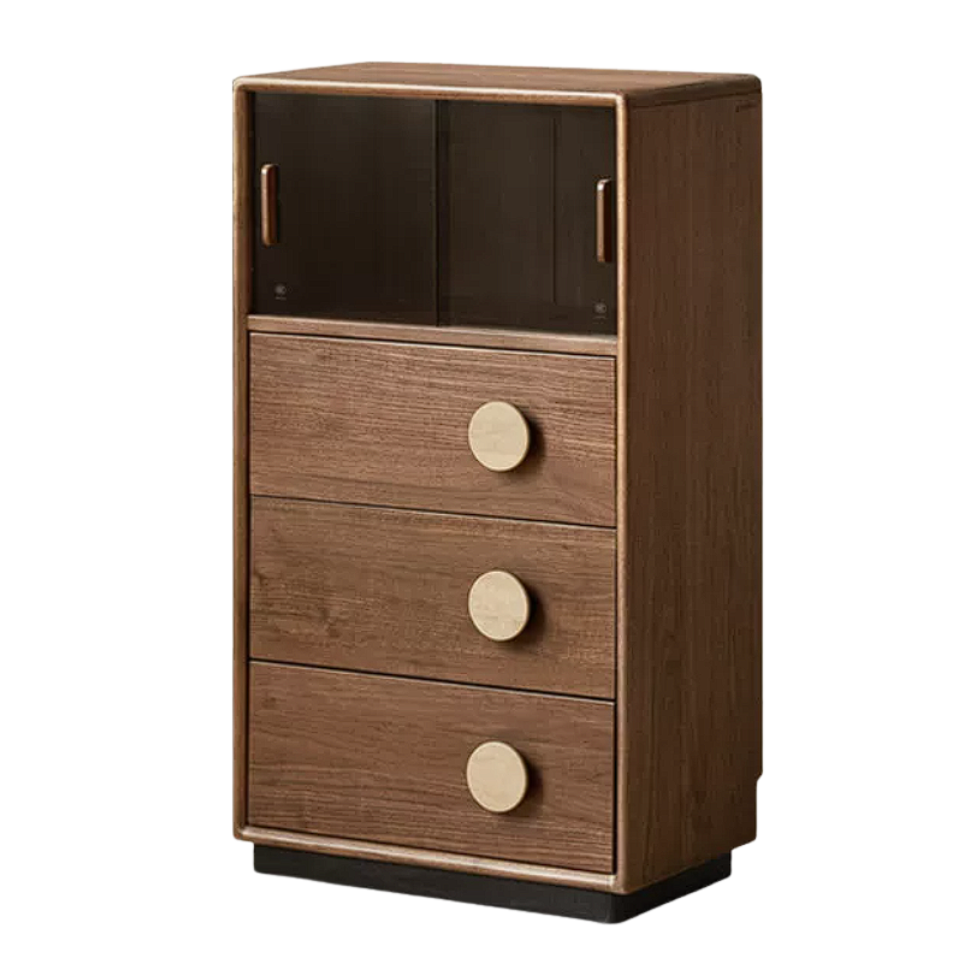 Black Walnut Solid Wood Retro Side Cabinet