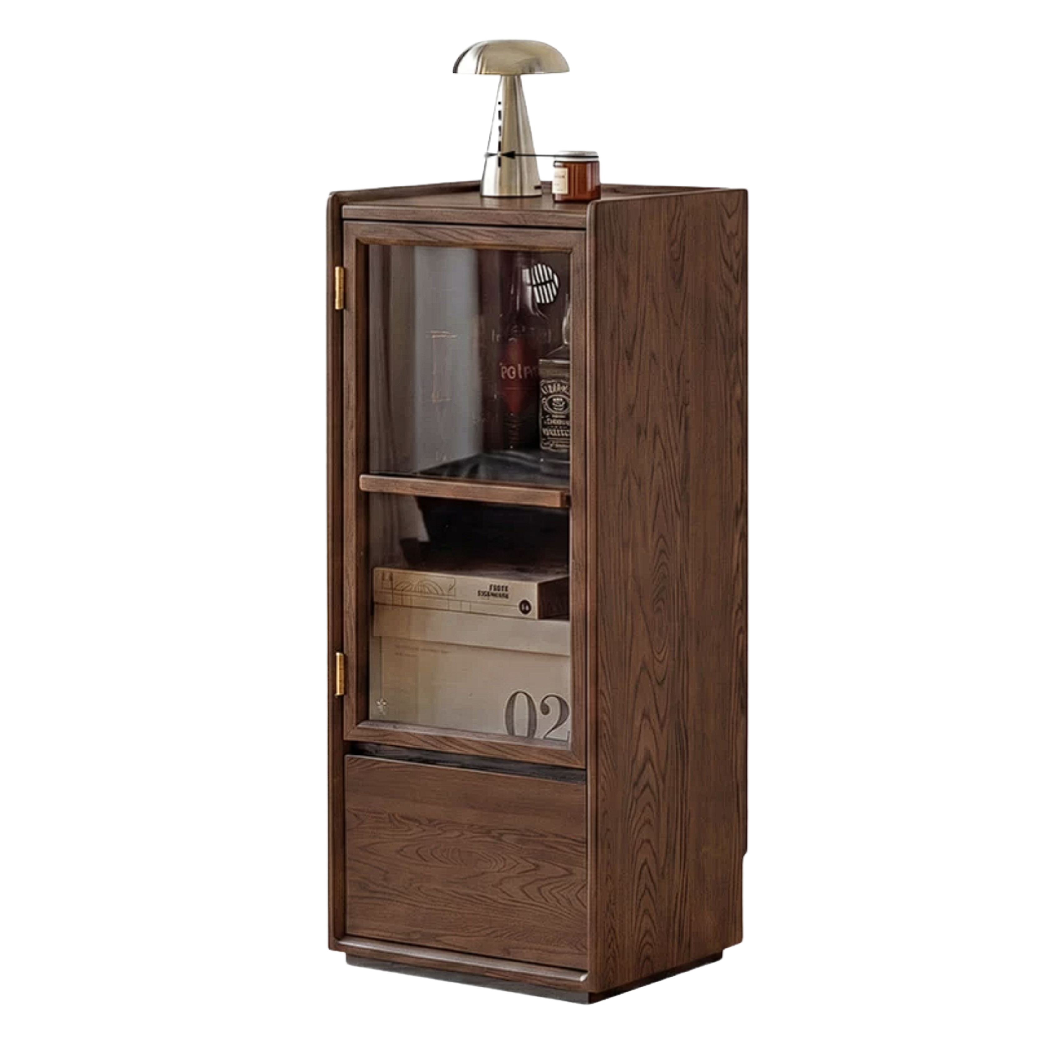 Sandalwood, Black Walnut, Red Oak Solid Wood Floor Storage Cabinet