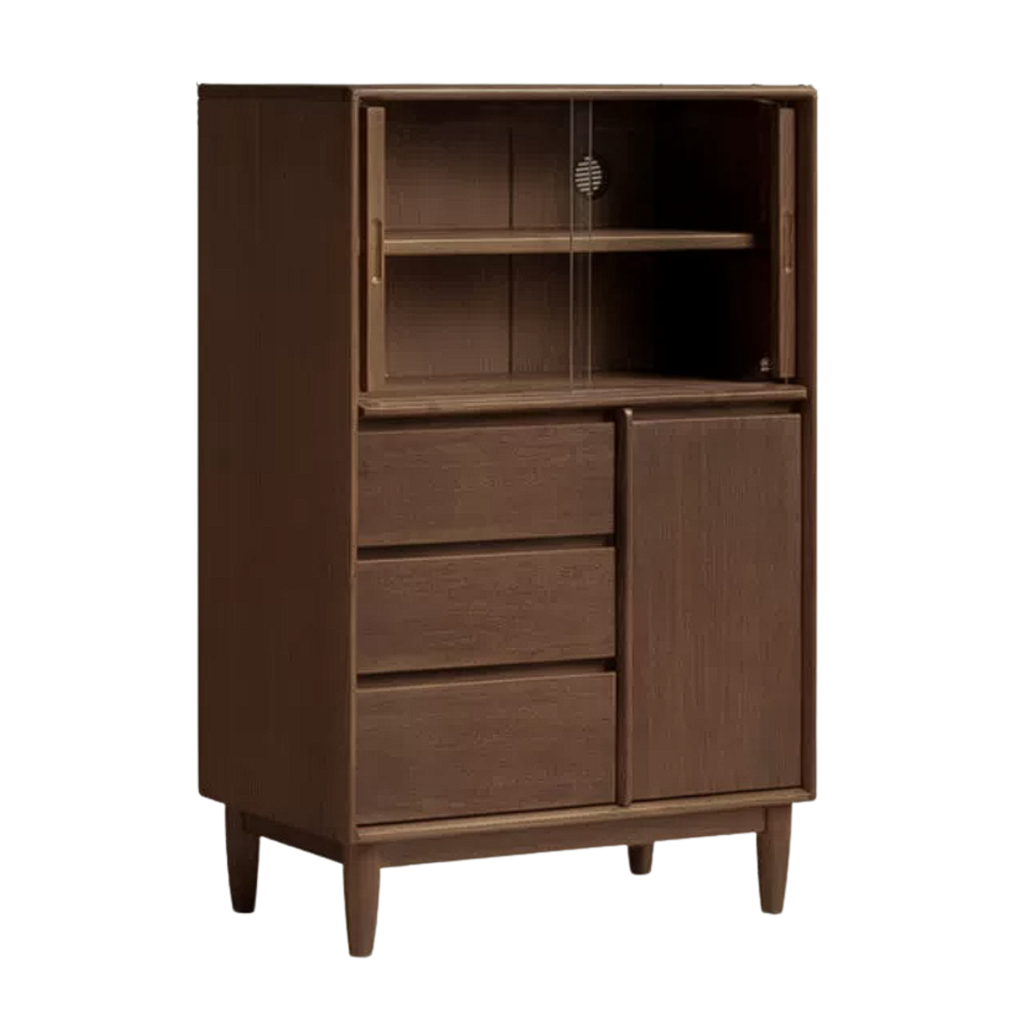 Black Walnut, Golden Pear, Ash Solid Wood Italian Light Luxury Side Cabinet