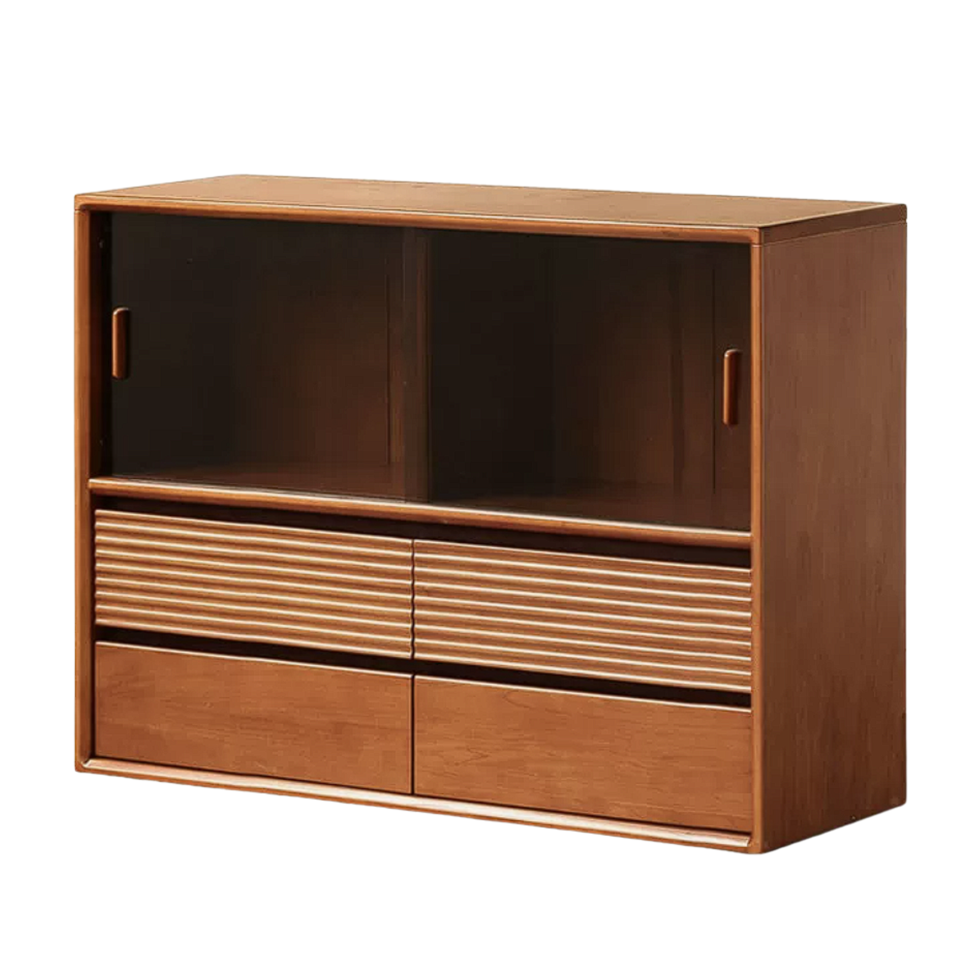 Poplar Solid Wood Vintage Style Study Storage Cabinet
