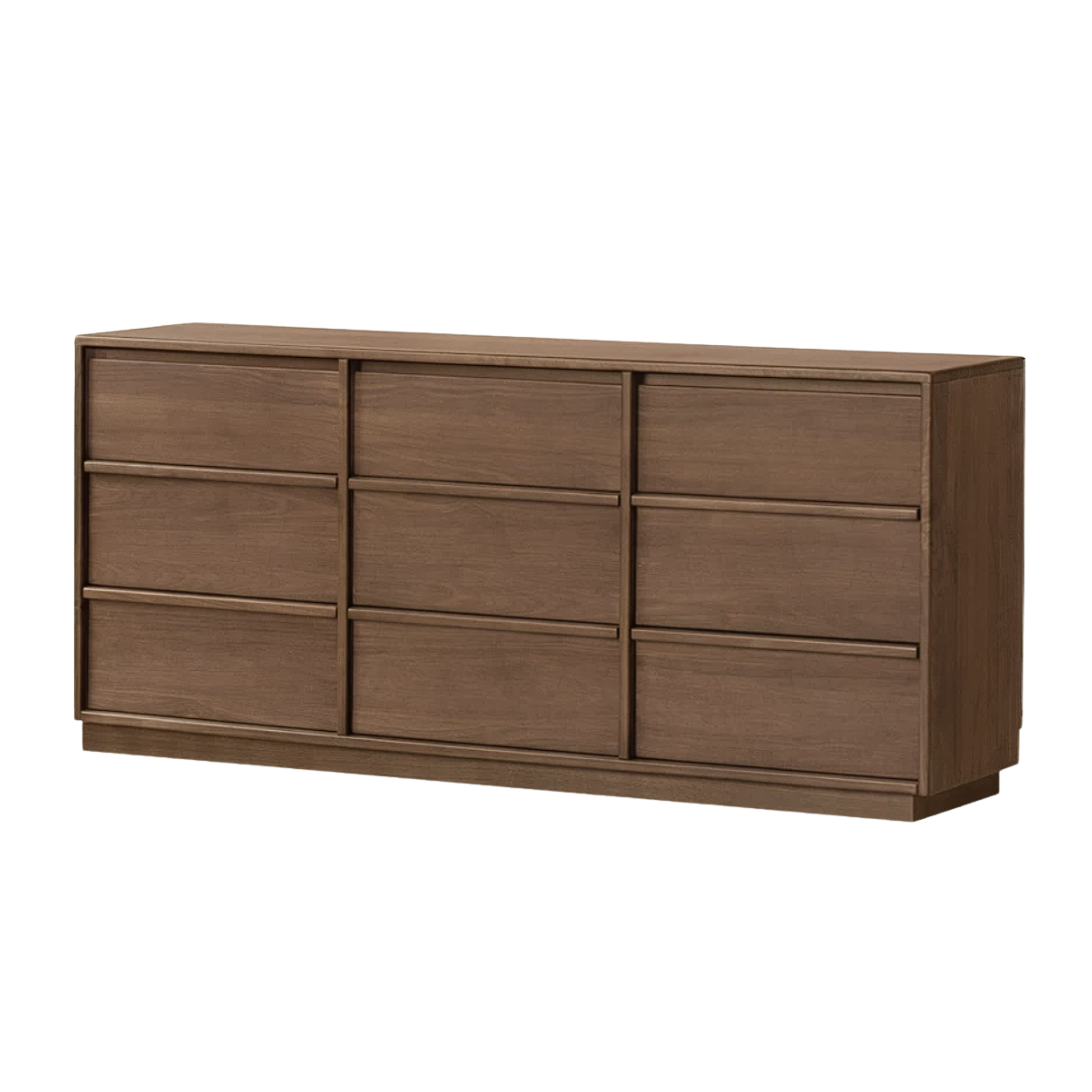 Black Walnut, Sandalwood, Oak Solid Wood Skeleton Line Chest of Drawers