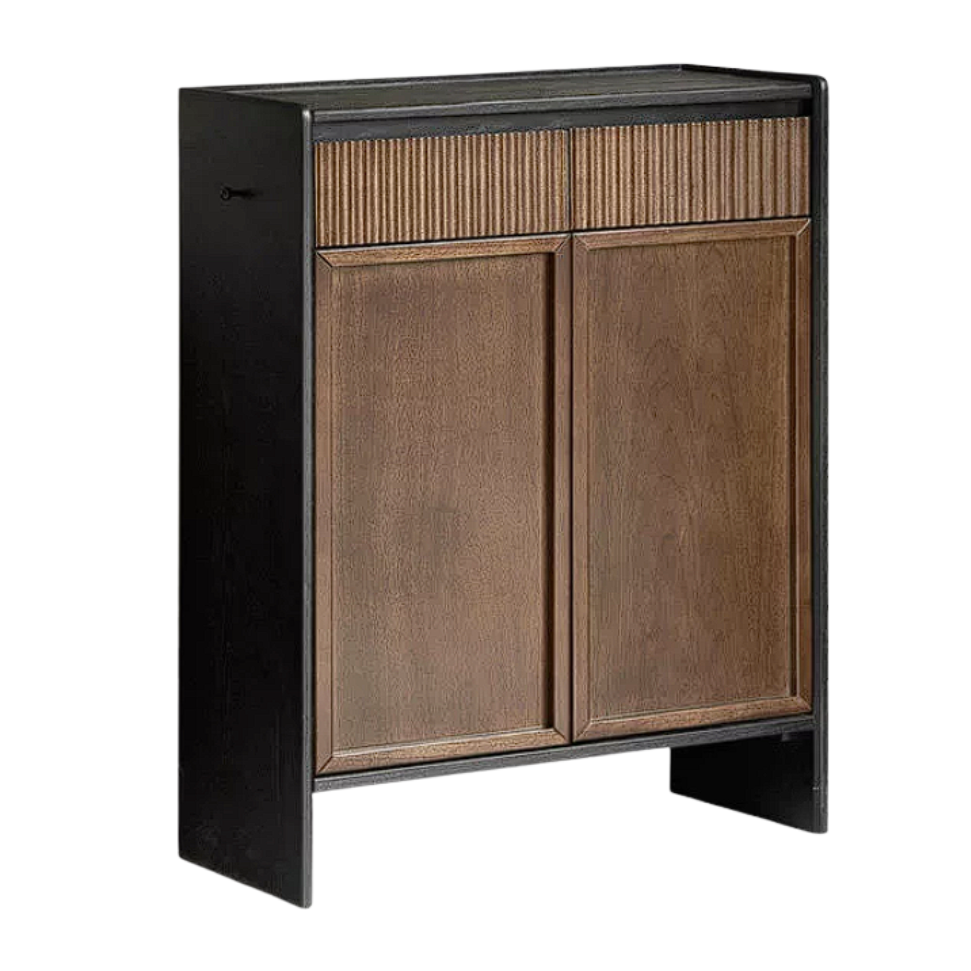 Oak Solid Wood Shoe Cabinet with Elegant Entrance Hall Style