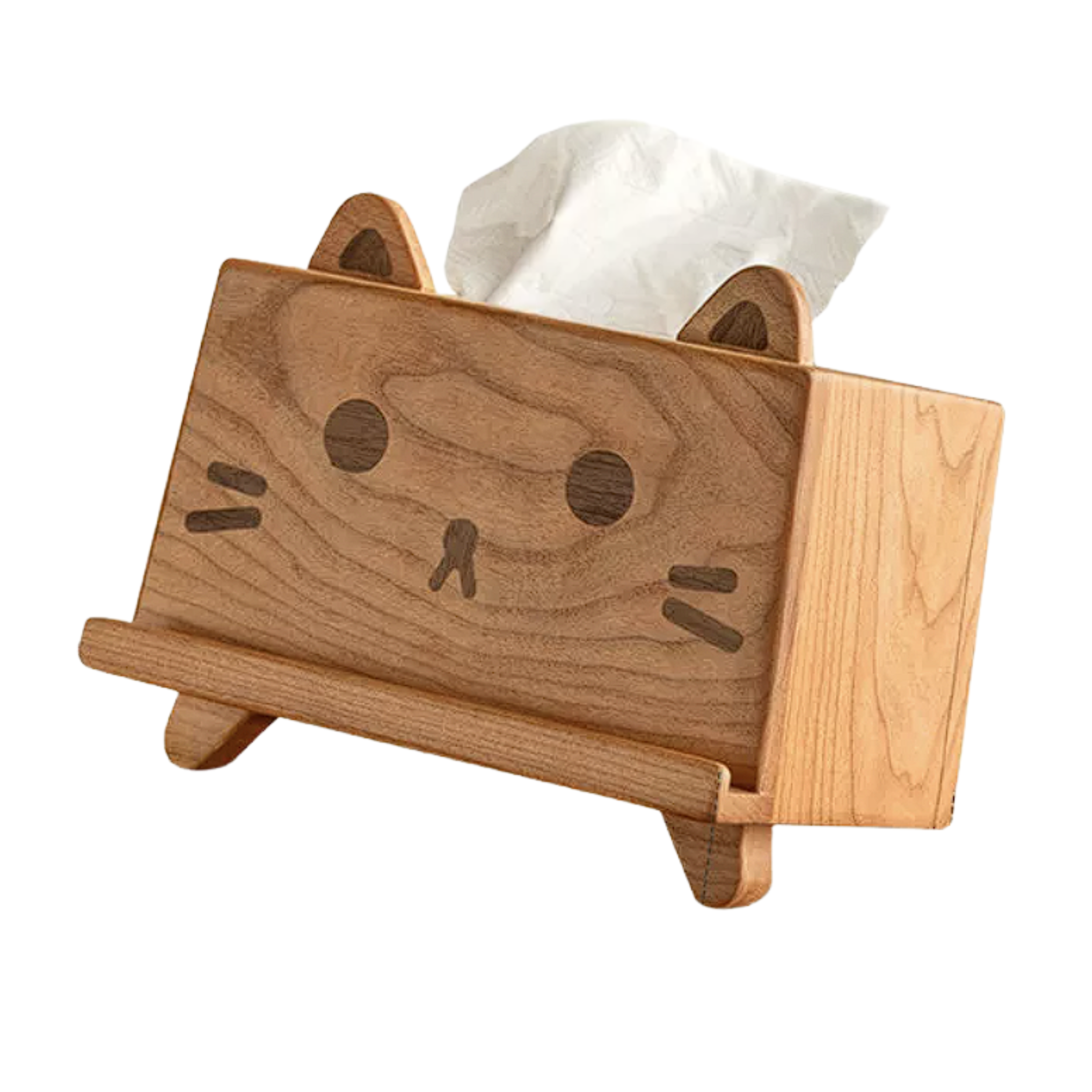 Cherry Solid Wood Tissue Box with Clean Minimal Design