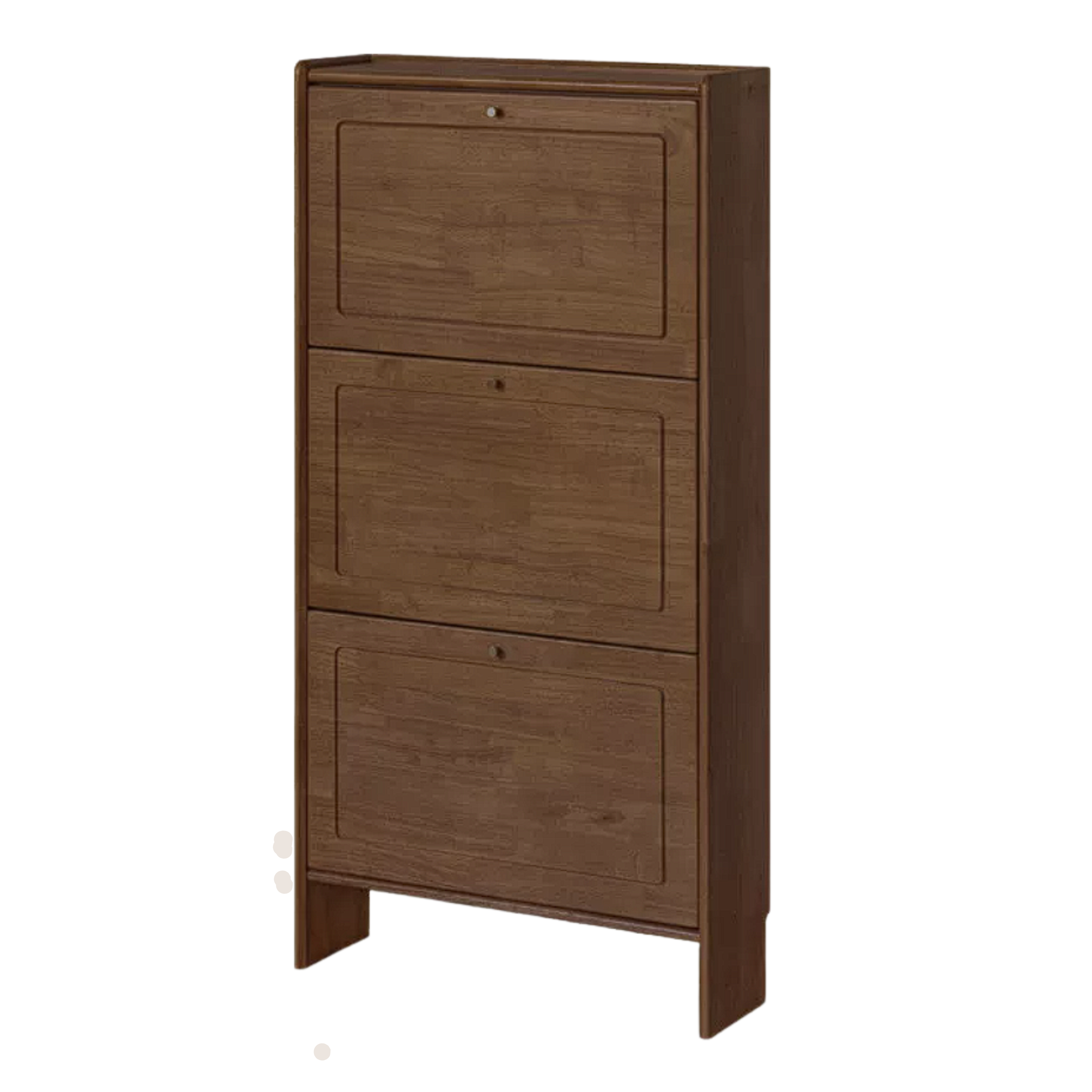 Rubberwood Solid Wood Shoe Cabinet with Space Saving Flip Storage