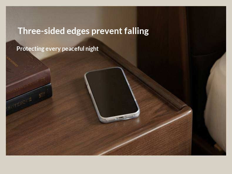 Black Walnut, Oak, Tulipwood Solid Wood, Solid Longan Hardwood Nightstand with Storage Drawer, Italian Style