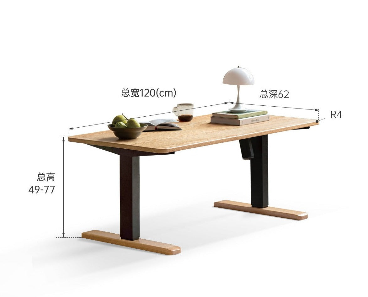 Oak Solid Wood Intelligent Electric Elevating Table Modern"