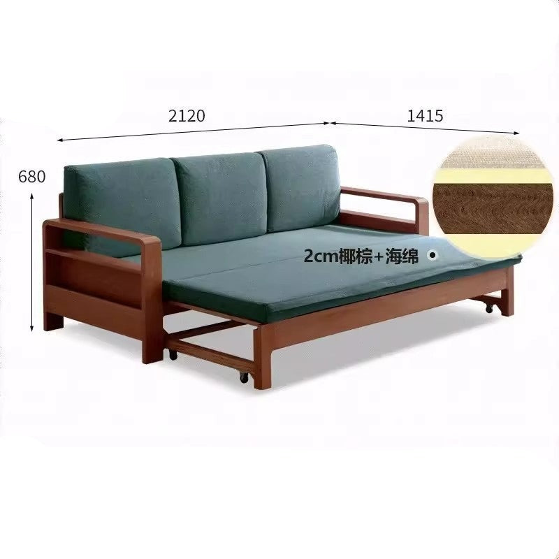 Oak, Beech folding multi-functional storage sofa bed