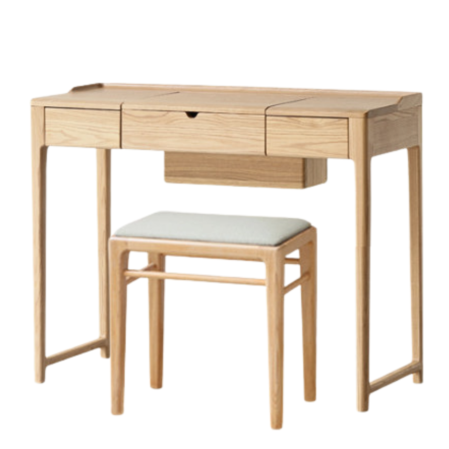 Ash solid wood small flip dressing table: