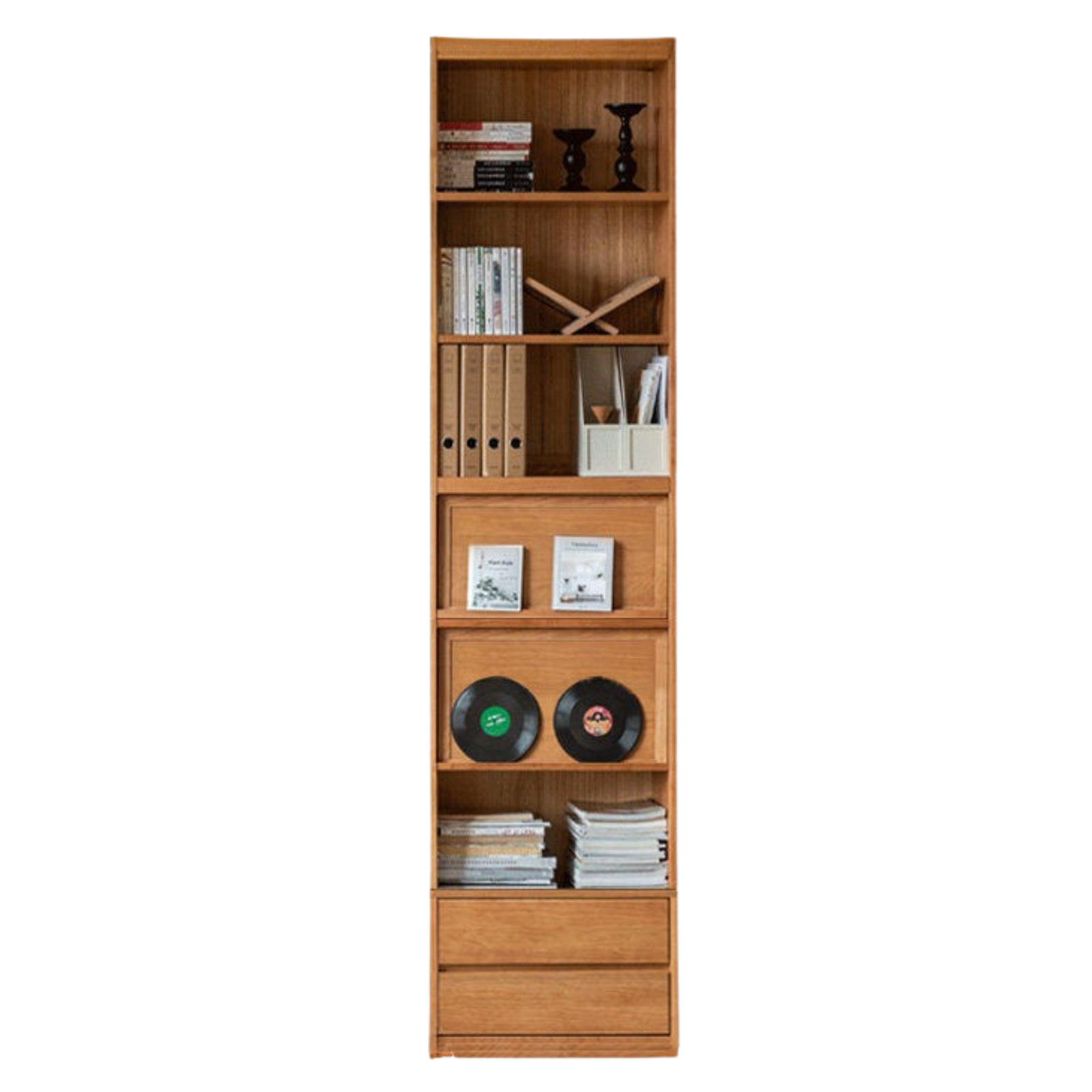 Cherry Solid Wood Bookcase Combination Glass Cabinet
